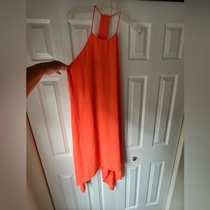 Aqua neon orange summer dress, size medium